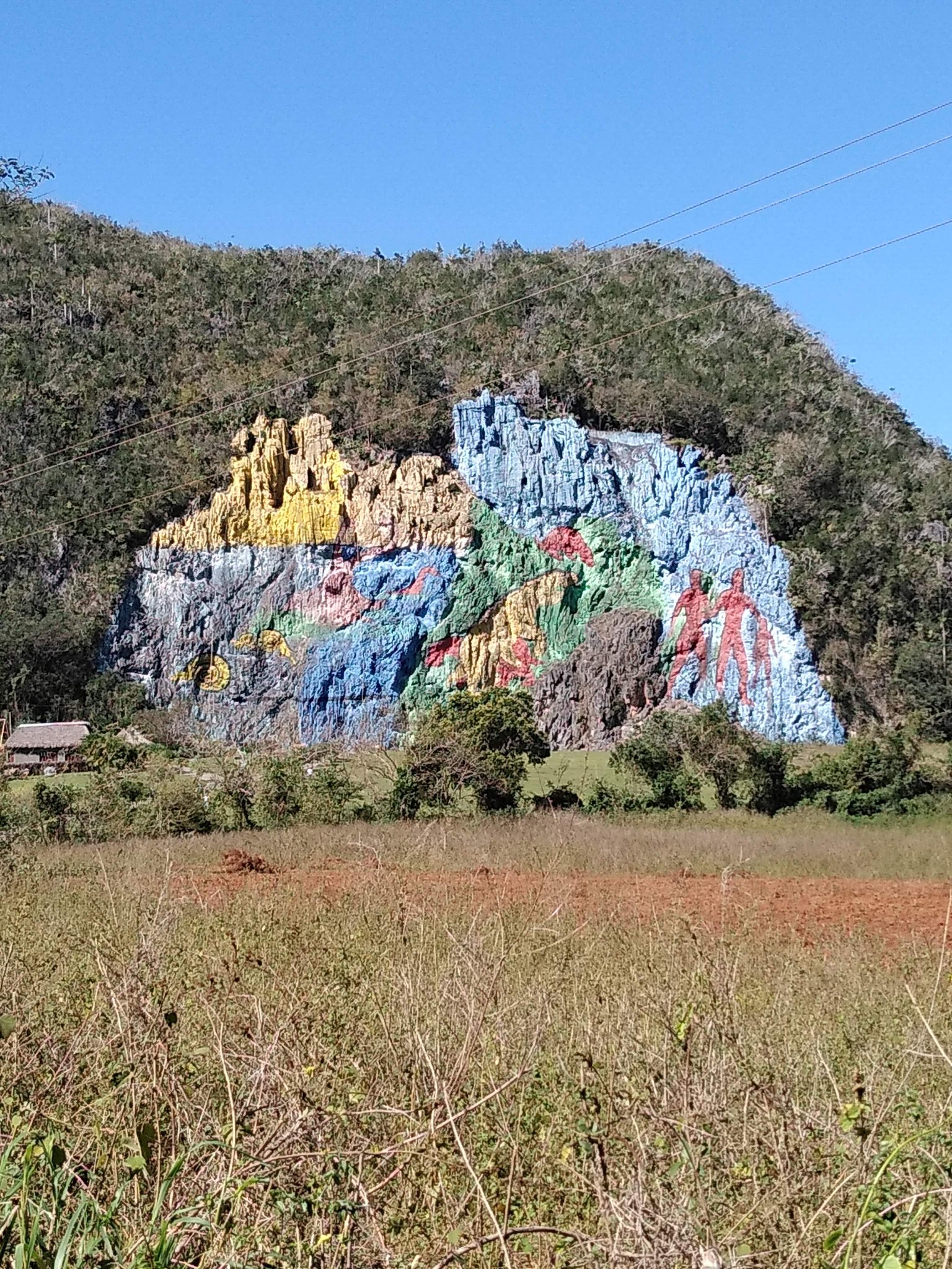 vinales valley mural of prehistory painting on wall